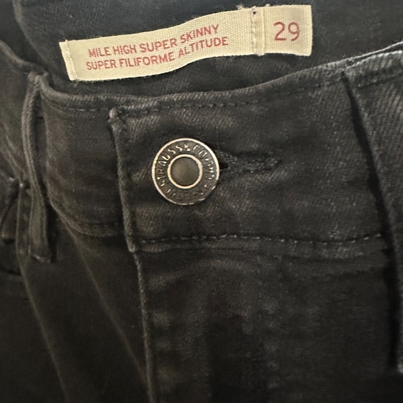 Levi's Mile High Super Skinny Jeans - Size 29 - Black - Picture 5 of 7